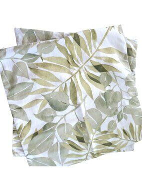Set of 2 Pottery Barn "Overlapping Leaves" Pillow Shams Decorative Pillow Cover